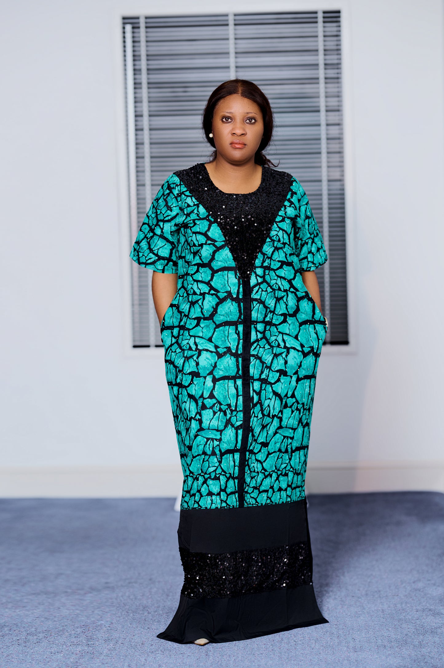 Ankara Kaftan with black Sequence