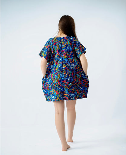 Ankara Kaftan V neck Dress